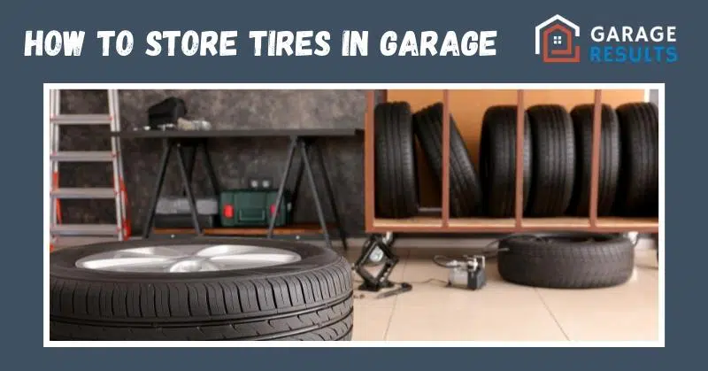 Seasonal tires stored together inside a clean garage