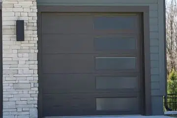 Single-car contemporary garage door with windows