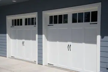 Two single-car Prairie-style garage doors