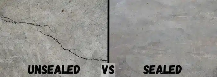 Illustration comparing unfinished and finished concrete surfaces
