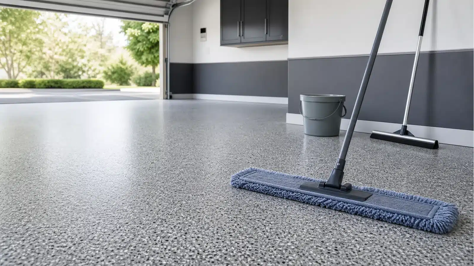 how to clean epoxy garage floor hero